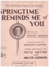 Springtime Reminds Me Of You (1931) sheet music