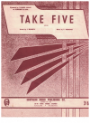 Take Five (1962) by I Brubeck P Desmond Carmen McRae used original piano sheet music score for sale in Australian second hand music shop