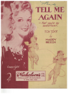 Tell Me Again That You're My Sweetheart (1943) by Harry Beech Australian songwriter used piano sheet music score for sale in Australian second hand music shop