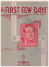 The First Few Days sheet music