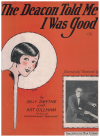 The Deacon Told Me I Was Good (1924) sheet music