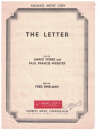 The Letter used sheet music