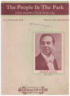 The People In The Park (The Inspiration Waltz) used sheet music