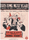 This Time Next Year (Here's To You - Here's To Me!) 1925 sheet music