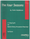 The Four Seasons A Song Cycle for Soprano Chorus Percussion and Piano Duet arr Robin Stephenson (1965) 
used junior orchestra arrangement for sale in Australian second hand music shop