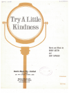 Try A Little Kindness (1969) by Bobby Austin Curt Sapaugh Glen Campbell used original piano sheet music score for sale in Australian second hand music shop