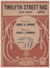 12th Street Rag song version (words by James Sumner) used sheet music for sale