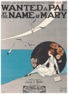 Wanted A Pal By The Name Of Mary (1925) sheet music