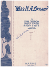 Was It A Dream? (1928) sheet music