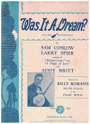 Was It A Dream? (1928) sheet music