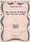 When A Boy From The Mountains Weds A Girl From The Valley 1936 sheet music