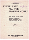 Where Have All The Flowers Gone? (1961) Pete Seeger The Kingston Trio The Howard Morrison Quartet used original 1960s piano sheet music score for sale in Australian second hand music shop