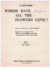 Where Have All The Flowers Gone? (1961) used sheet music