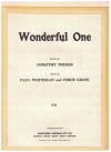 Wonderful One (1922) sheet music