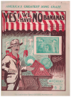 Yes! We Have No Bananas (1923) used sheet music for sale in Australian secondhand music store www.kaysmusic.com