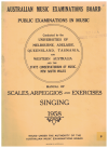 AMEB Public Examinations In Music Singing 1958 Manual Of Scales, Arpeggios And Exercises. Australian Music Examinations Board used book for sale in Australian second hand music shop