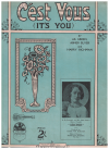 C'est Vous (It's You) (1927) from 'Archie' sheet music