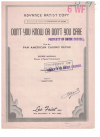 Don't You Know Or Don't You Care (1937) from 'Pan American Casino Revue' sheet music