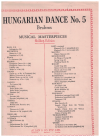 Brahms Hungarian Dance No.5 sheet music