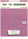 Try To Remember from 'The Fantasticks' (1960) used sheet music