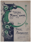 Valse Brillante for Piano Duet by Paul Ambroise (c.1910) used piano duet sheet music score for sale in Australian second hand music shop