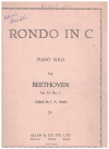 Beethoven Rondo in C Op.51 No.1 sheet music