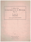 Grieg A Selection From Concerto in A minor Opus 16