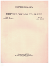 Before You Go To Sleep (1949) sheet music
