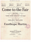 Come To The Fair from 'Three More Songs Of The Fair' (1917) sheet music