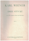 Drei Stucke by Karl Wiener Op.20 (Duo Intermezzo Terzett) for woodwind ensemble Score Only Universal Edition No.1152 
used original sheet music arrangement for sale in Australian second hand music shop