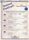 Instant Festival! by Edward S Solomon for first-year woodwind players Woodwind Set A-1 ST-484 
used original woodwind orchestration for sale in Australian second hand music shop
