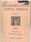 Elizabethan Love Songs Second Set High Voice