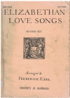 Elizabethan Love Songs Second Set High Voice arranged Frederick Keel piano songbook used piano song book for sale in Australian second hand music shop