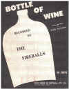 Bottle Of Wine (1963) song by Tom Paxton The Fireballs used original piano sheet music score for sale in Australian second hand music shop