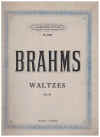 Brahms Waltzes Op.39 Nos.1-16 for Violin and Piano by Johannes Brahms (Adam Carse) Score and Part Augener's Edition No.9402 
used original sheet music score for sale in Australian second hand music shop