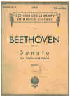 Beethoven Sonata Op.47 for Violin and Piano by Ludwig van Beethoven (Brodsky) Score and Part Schirmer's Library of Musical Classics Vol.74 
used original violin and piano sheet music score for sale in Australian second hand music shop