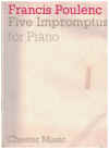 Poulenc Five Impromptus For Piano sheet music
