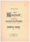 Faure Deuxieme Quatuor in G minor for Piano Violin Alto and Violoncello Op.45 by Gabriel Faure Score and Parts 
used string quartet sheet music arrangement for sale in Australian second hand music shop