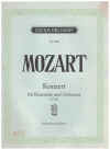 Mozart Konzert fur Klarinette und Orchester KV 622 for Clarinet and Piano by W A Mozart (edited Henri Kling) Piano Accomp Part Only Edition Breitkopf Nr.2300 
used original clarinet and piano sheet music score for sale in Australian second hand music shop