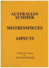 Australian Summer Mistresspieces and Aspects 25 Songs By Ron Mackenzie piano songbook (1987) 
used piano song book for sale in Australian second hand music shop