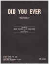 Did You Ever 1970 sheet music