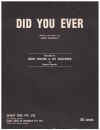 Did You Ever 1970 used sheet music