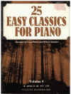 25 Easy Classics For Piano Volume 4 arranged by Lynn Palmer and Wilson Manhire ISBN 0101293942 used piano music book for sale in Australian second hand music shop