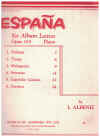 Albeniz Espana Six Album Leaves Op.165 for Piano