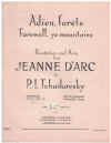Jeanne d'Arc: Adieu, forets for Mezzo-Soprano sheet music