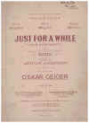 Geiger: Just For A While 1920 sheet music