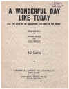 A Wonderful Day Like Today sheet music