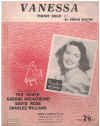Vanessa for Piano Solo (1952) original piano sheet music score -by- Bernie Wayne