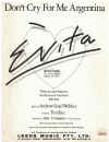 Don't Cry For Me Argentina from 'Evita' (1977) sheet music