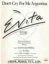 Don't Cry For Me Argentina from 'Evita' (1977) used sheet music